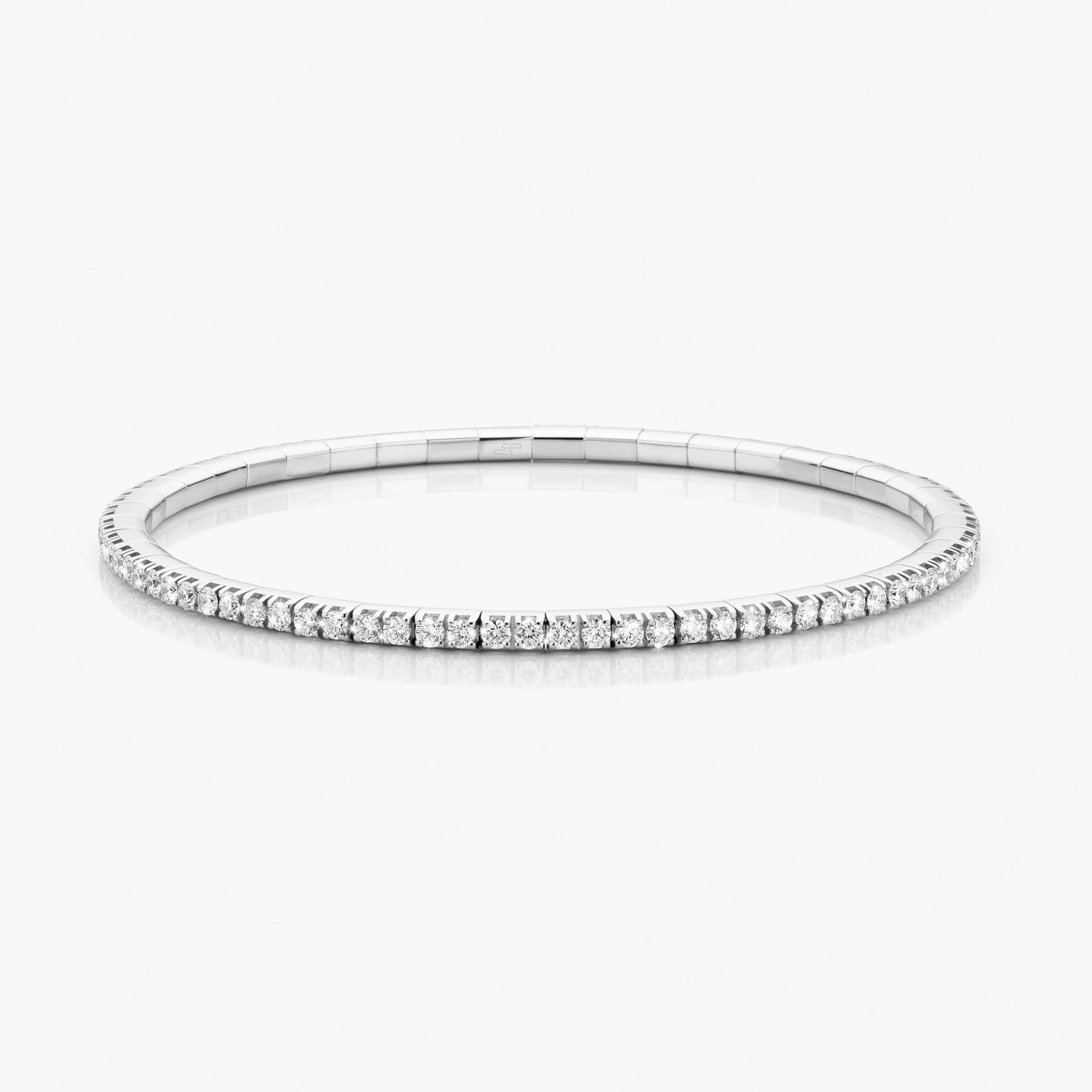 White gold bracelet Extensible set with diamonds made by Demeglio